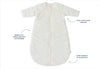 Baby Sleeping Bag with Removable Sleeves 60cm Rib - Ivory