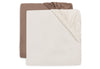 Fitted Sheet Jersey 70/75x140/150cm - Milky Coffee/Ivory - 2 Pack