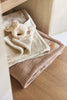 Blanket Cot 100x150cm Box Knit - Warm Sand - GOTS
