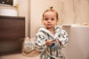 Bathrobe 1-2 year Stripe Terry - Sea Green - GOTS