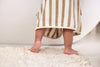 Bathrobe 3-4 year Stripe Terry - Olive Green - GOTS