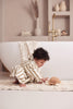 Bathrobe 3-4 year Stripe Terry - Olive Green - GOTS