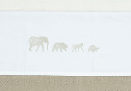 Sheet Cot 120x150cm Animals - Olive Green