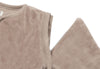 Baby Sleeping Bag with Removable Sleeves Round 60cm Velvet - Milky Coffee