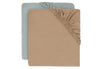 Spannbettlaken Jersey 60x120cm - Sea Green/Biscuit - 2 Stück