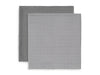 Lange Gaze de Bambou Coton Large 115x115cm - Storm Grey - 2 Unités