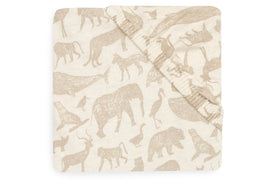 Drap-housse Jersey 60x120cm Animals - Nougat