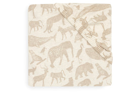 Drap-housse Jersey 70x140/75x150cm - Animals Nougat