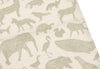 Serviette Gaze de Coton Animals - Olive Green - 3 Unités