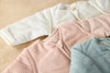 Baby Sleeping Bag with Removable Sleeves Round 90cm Rib - Ivory