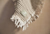 Deken Ledikant 120x120cm Fringe - Olive Green/Ivory - GOTS