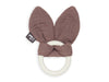 Teething Ring Silicone Bunny Ears Chestnut