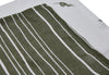 Serviette gaze de Coton Stripe & Olive Leaf Green GOTS (2p)