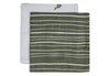 Mouth Cloth Muslin Stripe & Olive Leaf Green GOTS (2pack)