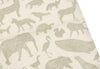 Mouth Cloth Muslin 31x31cm Animals Olive Green (3pack)
