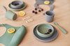 Children's Dinner Set Silicone Ash Green (4pcs)